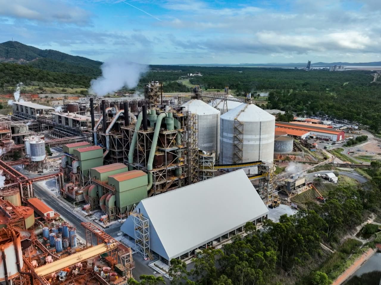 Footage moving through an industrial processing facility